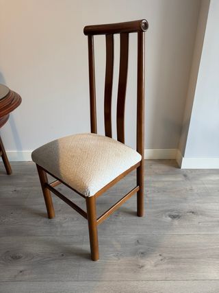 Mesa comedor ovalada y 6 sillas madera