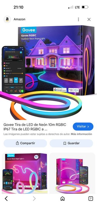 Tira LED Neón Govee RGBIC Exterior 10m