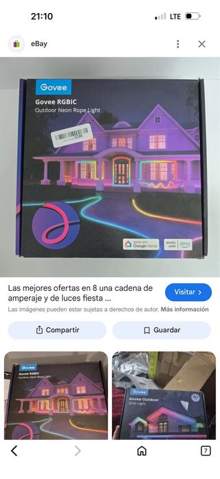 Tira LED Neón Govee RGBIC Exterior 10m