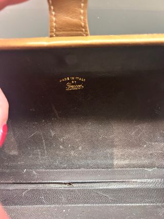 Borsa Gucci Vintage Pochette Monogram Marrone Oro