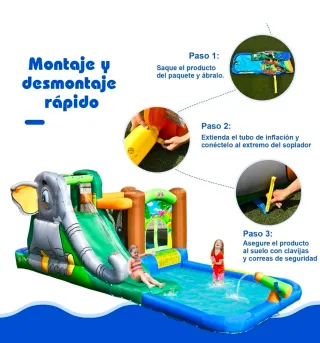 Castillo Hinchable Acuático Elefante