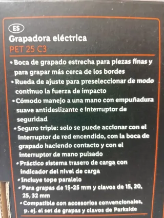 Grapadora Eléctrica PARKSIDE