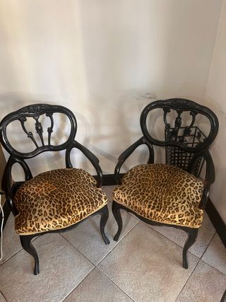 Par de Sillas Victorianas Estampado Animal