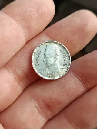 2 Piastras 1937-1942 plata Egipto