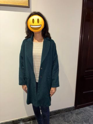 Abrigo lana Mi&Co verde azulado