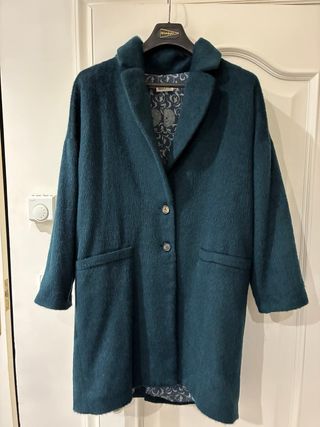 Abrigo lana Mi&Co verde azulado