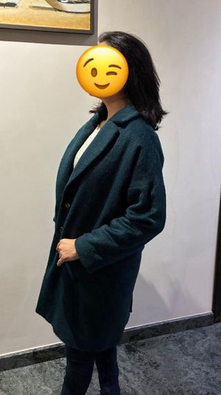 Abrigo lana Mi&Co verde azulado