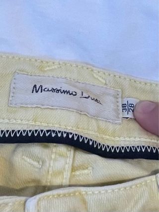 Pantalón Massimo Dutti Mujer Talla 38 Amarillo