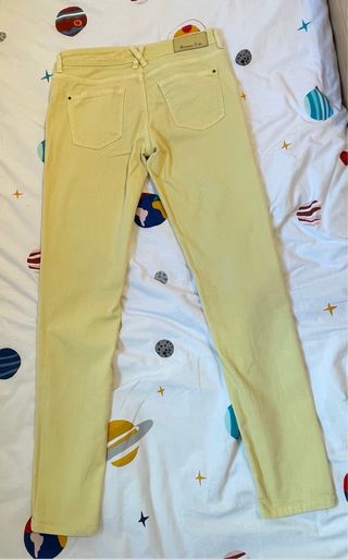 Pantalón Massimo Dutti Mujer Talla 38 Amarillo