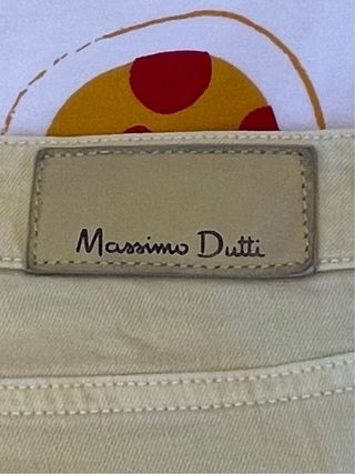 Pantalón Massimo Dutti Mujer Talla 38 Amarillo