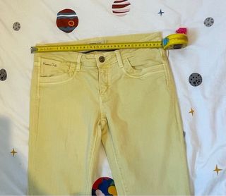 Pantalón Massimo Dutti Mujer Talla 38 Amarillo