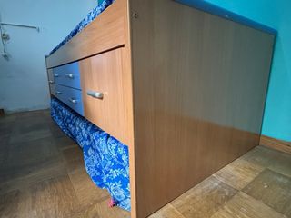 Cama alta con cajones para 2 colchones