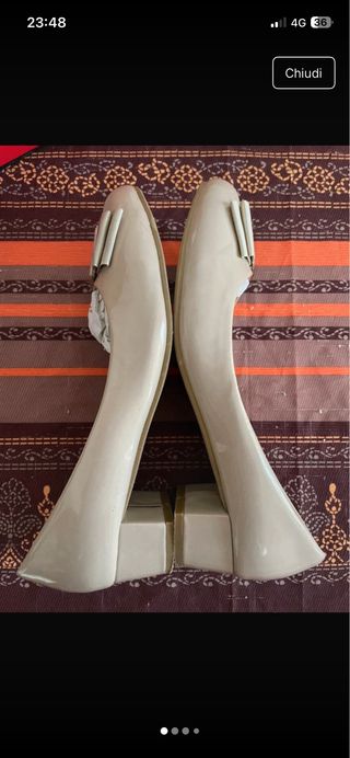 Scarpe donna ballerine beige oro