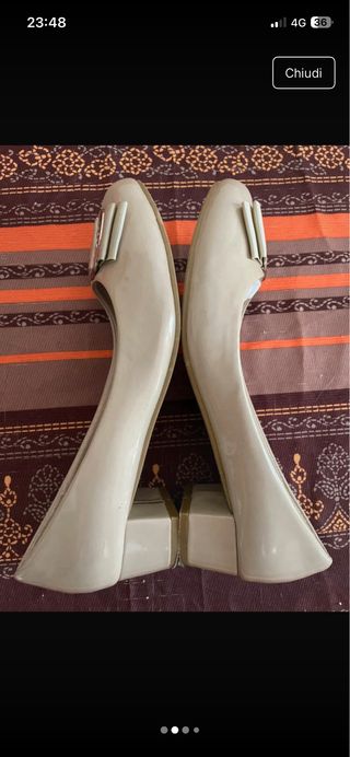 Scarpe donna ballerine beige oro
