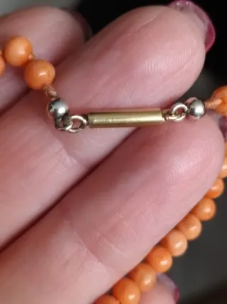 Collana corallo antico oro 12/14k