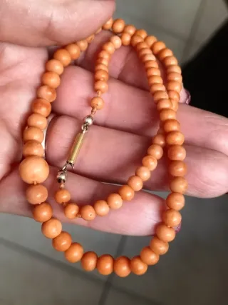 Collana corallo antico oro 12/14k