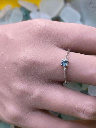 Anillo Plata Topacio Azul London