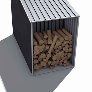 Caseta jardín metálica con leñero 278x127x195 cm (3,53 m²) Toronto gris