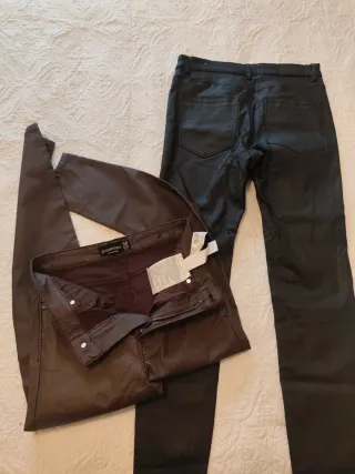 Set pantalones pitillo encerados