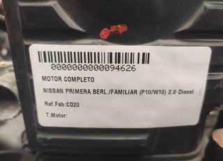 Motor nissan cd20 primera berl./familiar 94626