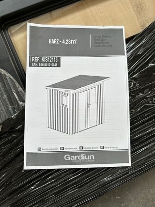 Caseta Kiosco  jardín metálica 4.23 m2 Harz gris