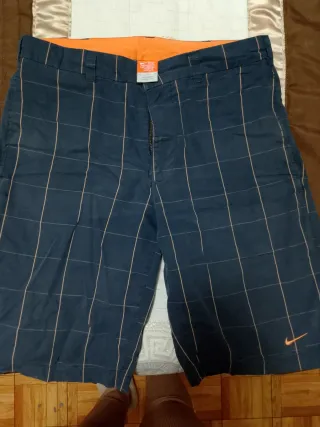 Pantalón corto Nike cuadros azul y naranja Talla M