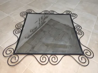 Espejo rústico marco metal