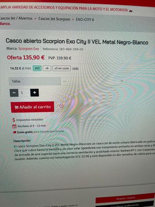 Casco Scorpion Exo-City II Negro/Blanco