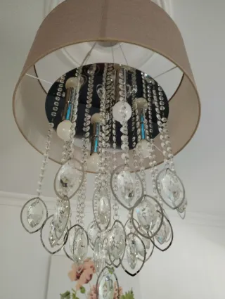 Lámpara de techo cristal y metal