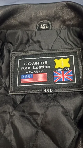 Chaqueta Piel Cruzada Negra Talla 4XL