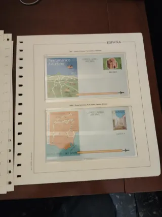 Aerogramas España 1981-1996 (21 uds) 11 hojas Filo