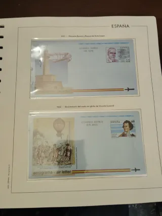 Aerogramas España 1981-1996 (21 uds) 11 hojas Filo