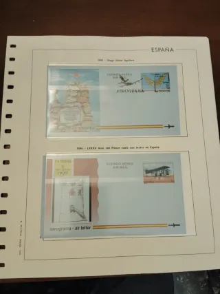 Aerogramas España 1981-1996 (21 uds) 11 hojas Filo