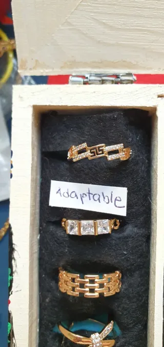 Anillos de bisutería fina dorados ajustables