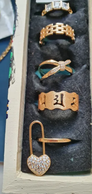 Anillos de bisutería fina dorados ajustables
