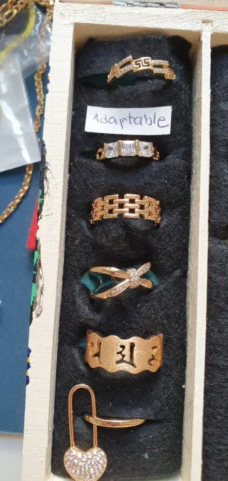 Anillos de bisutería fina dorados ajustables