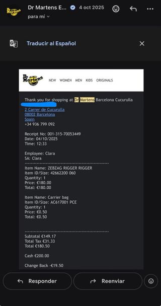 Botas Dr. Martens Zebzag Rigger Piel Talla 39