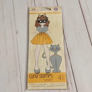 Sellos Cling Catgirl 4 Piezas