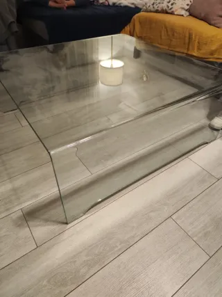 Mesa centro cristal templado 1m x 1m