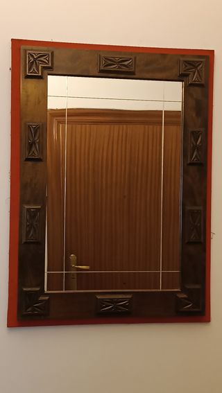 Vintage Espejo rústico Madera Tallada 74x54 cm