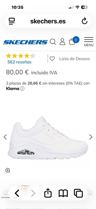 Zapatillas Skechers Talla 39 Blancas Nuevas