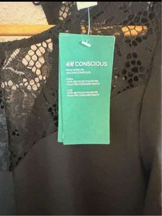 Vestido H&M Negro Encaje