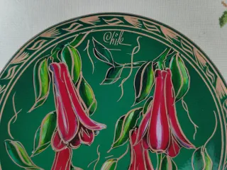 Precioso plato de cobre decorativo de Chile