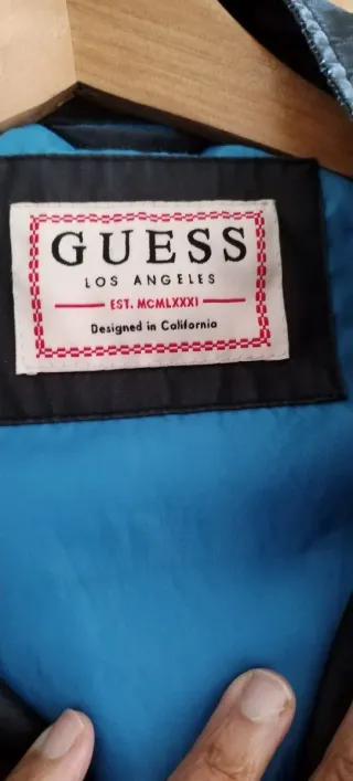 Chaqueta Guess, estilo Biker Negra/Gris