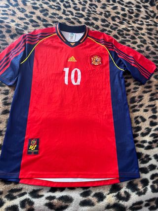 Camiseta Fútbol España Adidas Raúl 10 Vintage 90s