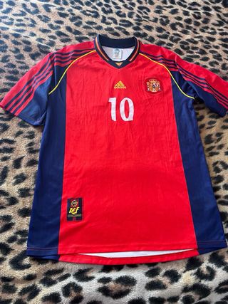 Camiseta Fútbol España Adidas Raúl 10 Vintage 90s