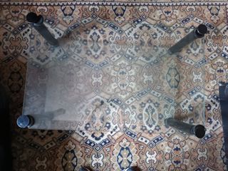 Mesa baja cristal para restaurar