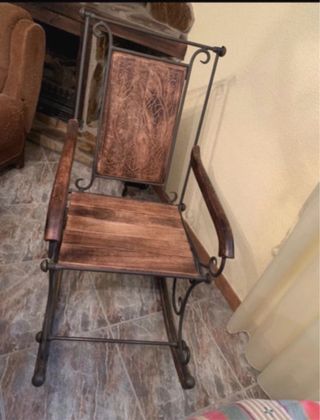 Mecedora Rústica Forja y Madera