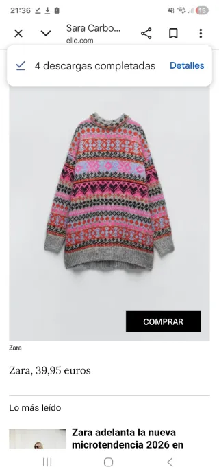 Jersey oversize Zara estampado