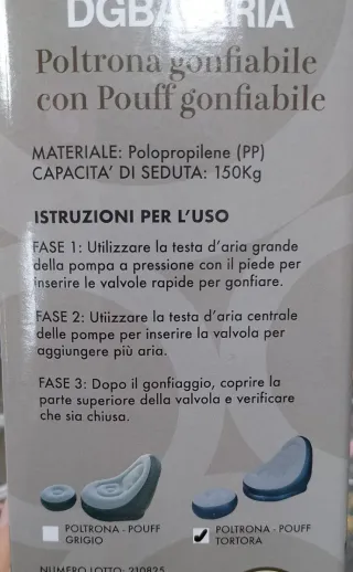 Poltrona gonfiabile comoda
